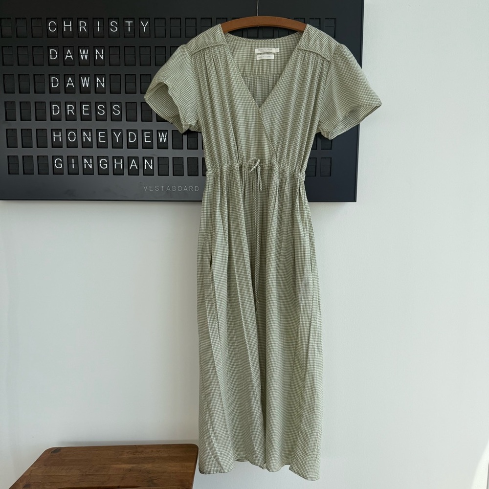 Christy Dawn Honeydew Gingham Midi Dress